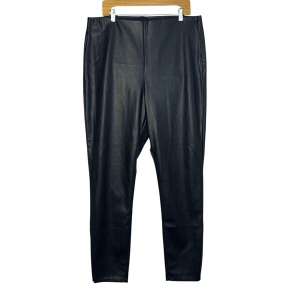 Old Navy Extra High Waisted Faux Leather Pants Womens 18 Tall Office Rock Grunge - Picture 1 of 6